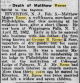 Obituary of Matthew Reese