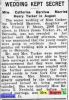 1925 - Secret Wedding of Catherine Newbold Barstow to Henry James Tucker, Jr. 